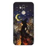 PrintiFy Huawei Mate 20 Lite ile Uyumlu Vitray Cadı Saati Tasarımlı Şeffaf Silikon Kılıf