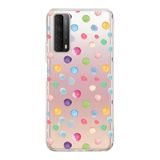 PrintiFy Huawei P Smart 2021 ile Uyumlu 1mm Slim Fit Water Color 6 Baskılı Şeffaf Kılıf
