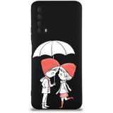 PrintiFy Huawei P Smart 2021 Uyumlu Lansman Kılıf Aşk Tasarımlı İçi Kadife Kapak siyah
