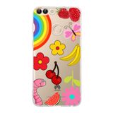 PrintiFy Huawei P Smart ile Uyumlu Water Color 5 Kamera Korumalı Şeffaf Kılıf