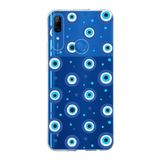 PrintiFy Huawei P Smart Z ile Uyumlu 1mm Slim Fit Nazar Boncuğu 1 Baskılı Şeffaf Kılıf