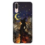 PrintiFy Huawei P20 ile Uyumlu Vitray Cadı Saati Tasarımlı Şeffaf Silikon Kılıf