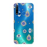 PrintiFy Huawei P20 Lite 2019 ile Uyumlu 1mm Slim Fit Nazar Boncuğu 5 Baskılı Şeffaf Kılıf