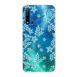 PrintiFy Huawei P20 Lite 2019 ile Uyumlu Kapak Floral Su Yeşili Tasarımlı 1mm Fit Şeffaf Silikon Kılıf