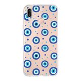 PrintiFy Huawei P20 Lite ile Uyumlu 1mm Slim Fit Nazar Boncuğu 1 Baskılı Şeffaf Kılıf