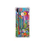 PrintiFy Huawei P20 lite ile Uyumlu Düşlerin Dansı serisi Folklorik Bahçe Tasarımlı Uv Baskılı Köşe Korumalı Antişok Kılıf