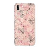 PrintiFy Huawei P20 Lite ile Uyumlu Kapak Floral Kırmızı Tasarımlı 1mm Fit Şeffaf Silikon Kılıf