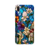 PrintiFy Huawei P20 Lite ile Uyumlu Vitray Mavi Bahar Tasarımlı Şeffaf Silikon Kılıf