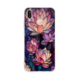 PrintiFy Huawei P20 Lite ile Uyumlu Vitray Sessiz Lotus Tasarımlı Şeffaf Silikon Kılıf
