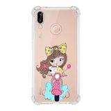 Printify Huawei P20 Lite Uyumlu Köşe Korumalı Antişok Kapak Vespagirl Şekiller Tasarımlı Şeffaf Kılıf