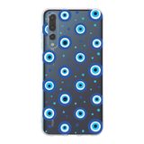 PrintiFy Huawei P20 Pro ile Uyumlu 1mm Slim Fit Nazar Boncuğu 1 Baskılı Şeffaf Kılıf