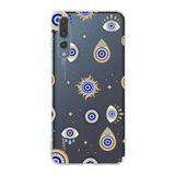 PrintiFy Huawei P20 Pro ile Uyumlu 1mm Slim Fit Nazar Boncuğu 5 Baskılı Şeffaf Kılıf