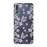 PrintiFy Huawei P20 Pro ile Uyumlu Kapak Floral Lila Tasarımlı 1mm Fit Şeffaf Silikon Kılıf