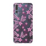 PrintiFy Huawei P20 Pro ile Uyumlu Kapak Floral Pembe Tasarımlı 1mm Fit Şeffaf Silikon Kılıf