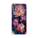 PrintiFy Huawei P20 Pro ile Uyumlu Vitray Sessiz Lotus Tasarımlı Şeffaf Silikon Kılıf