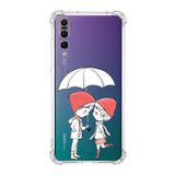 Printify Huawei P20 Pro Uyumlu Köşe Korumalı Antişok Kapak Aşk Tasarımlı Şeffaf Kılıf