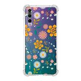 Printify Huawei P20 Pro Uyumlu Köşe Korumalı Antişok Kapak Çiçek Tasarımlı Şeffaf Kılıf