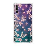 Printify Huawei P20 Pro Uyumlu Köşe Korumalı Antişok Kapak Floral Kırmızı Tasarımlı Şeffaf Kılıf