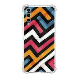 Printify Huawei P20 Pro Uyumlu Köşe Korumalı Antişok Kapak Labirent Grafiti Şekiller Tasarımlı Şeffaf Kılıf