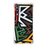 Printify Huawei P20 Pro Uyumlu Köşe Korumalı Antişok Kapak Soyut Grafiti Tasarımlı Şeffaf Kılıf