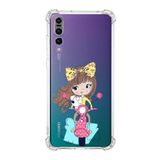 Printify Huawei P20 Pro Uyumlu Köşe Korumalı Antişok Kapak Vespagirl Şekiller Tasarımlı Şeffaf Kılıf