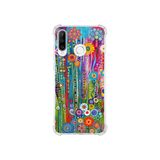PrintiFy Huawei P30 lite ile Uyumlu Düşlerin Dansı serisi Folklorik Bahçe Tasarımlı Uv Baskılı Köşe Korumalı Antişok Kılıf