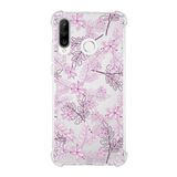 Printify Huawei P30 Lite Uyumlu Köşe Korumalı Antişok Kapak Floral Pudra Tasarımlı Şeffaf Kılıf