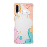 Printify Huawei P30 Lite Uyumlu Köşe Korumalı Antişok Kapak Karışık Renkler Tasarımlı Şeffaf Kılıf