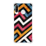 Printify Huawei P30 Lite Uyumlu Köşe Korumalı Antişok Kapak Labirent Grafiti Şekiller Tasarımlı Şeffaf Kılıf