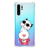 Printify Huawei P30 Pro Uyumlu Köşe Korumalı Antişok Kapak Coolcat Tasarımlı Şeffaf Kılıf