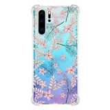 Printify Huawei P30 Pro Uyumlu Köşe Korumalı Antişok Kapak Floral Kırmızı Tasarımlı Şeffaf Kılıf