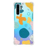 Printify Huawei P30 Pro Uyumlu Köşe Korumalı Antişok Kapak Geometrik Şekiller Tasarımlı Şeffaf Kılıf