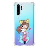 Printify Huawei P30 Pro Uyumlu Köşe Korumalı Antişok Kapak Vespagirl Şekiller Tasarımlı Şeffaf Kılıf