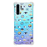 Printify Huawei P30 Pro Uyumlu Nazar Boncuğu 2 Baskılı Şeffaf Köşe Korumalı Antişok Kılıf