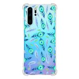 Printify Huawei P30 Pro Uyumlu Nazar Boncuğu 3 Baskılı Şeffaf Köşe Korumalı Antişok Kılıf