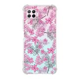 Printify Huawei P40 Lite Uyumlu Köşe Korumalı Antişok Kapak Floral Pembe Tasarımlı Şeffaf Kılıf