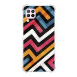 Printify Huawei P40 Lite Uyumlu Köşe Korumalı Antişok Kapak Labirent Grafiti Şekiller Tasarımlı Şeffaf Kılıf