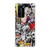 Printify Huawei P40 Pro Uyumlu Köşe Korumalı Antişok Kapak Anime Tasarımlı Şeffaf Kılıf