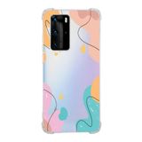 Printify Huawei P40 Pro Uyumlu Köşe Korumalı Antişok Kapak Karışık Renkler Tasarımlı Şeffaf Kılıf