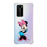 Printify Huawei P40 Pro Uyumlu Köşe Korumalı Antişok Kapak Minnie Mouse Tasarımlı Şeffaf Kılıf