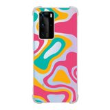 Printify Huawei P40 Pro Uyumlu Köşe Korumalı Antişok Kapak Renkli Desen Tasarımlı Şeffaf Kılıf
