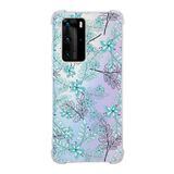 Printify Huawei P40 Pro Uyumlu Köşe Korumalı Antişok Kapak Su Yeşili Tasarımlı Şeffaf Kılıf