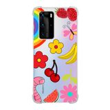 Printify Huawei P40 Pro Uyumlu Water Color 5 Baskılı Şeffaf Köşe Korumalı Antişok Kılıf