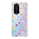 Printify Huawei P40 Pro Uyumlu Water Color 6 Baskılı Şeffaf Köşe Korumalı Antişok Kılıf