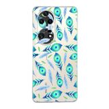 PrintiFy Huawei P50 Pro ile Uyumlu 1mm Slim Fit Nazar Boncuğu 3 Baskılı Şeffaf Kılıf