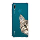 Printify Huawei PSmart 2019 Uyumlu Köşe Korumalı Antişok Kapak Catface Tasarımlı Şeffaf Kılıf