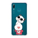 Printify Huawei PSmart 2019 Uyumlu Köşe Korumalı Antişok Kapak Coolcat Tasarımlı Şeffaf Kılıf