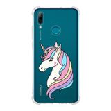 Printify Huawei PSmart 2019 Uyumlu Köşe Korumalı Antişok Kapak Unicorn Tasarımlı Şeffaf Kılıf