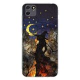 PrintiFy Huawei Y5P ile Uyumlu Vitray Cadı Saati Tasarımlı Şeffaf Silikon Kılıf