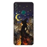 PrintiFy Huawei Y6P ile Uyumlu Vitray Cadı Saati Tasarımlı Şeffaf Silikon Kılıf